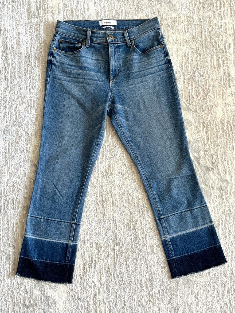 pistola Ombre Cropped Jeans in Classic Blue